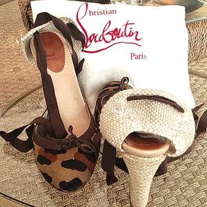 Christian Louboutin Pony Hair D'Orsay Wedges
